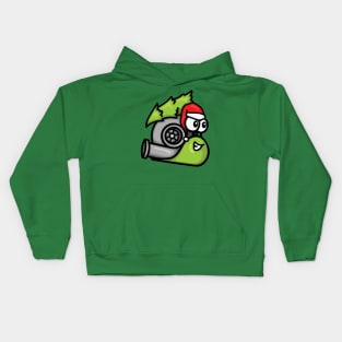 Turbo Snail - Christmas Tree Hauler (Green) Kids Hoodie